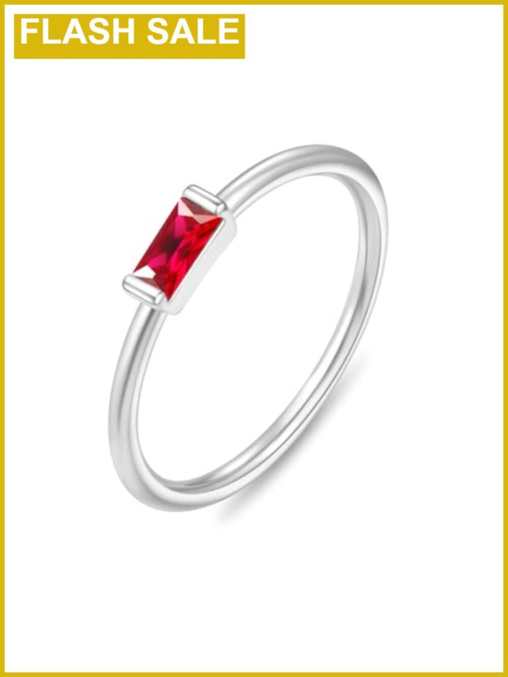 Non Tarnish Sterling Silver Plated Stackable Birthstone Ring Women's